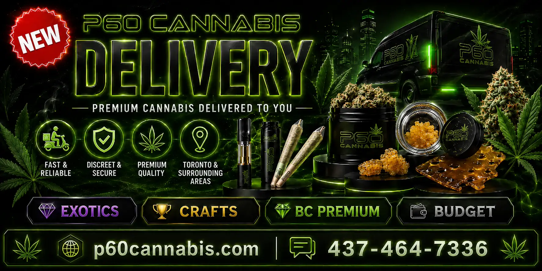 P60 Cannabis delivery banner