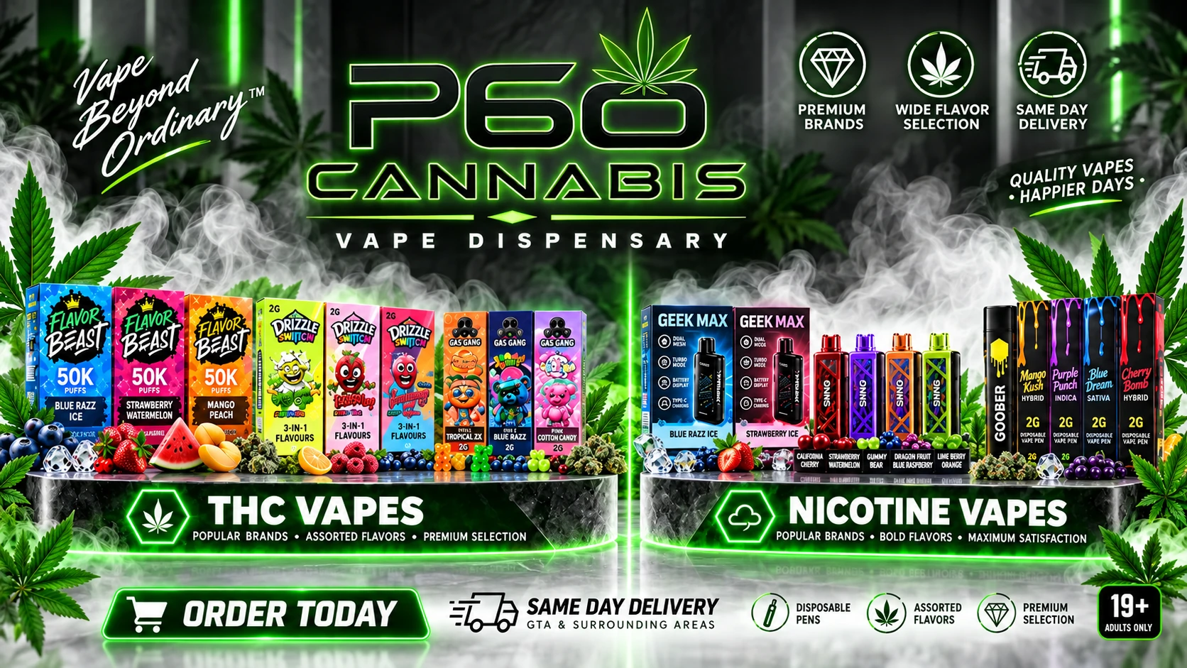 P60 Cannabis nicotine vapes and THC vapes P60 Cannabis in Weston Road, York — nicotine vapes and THC vapes